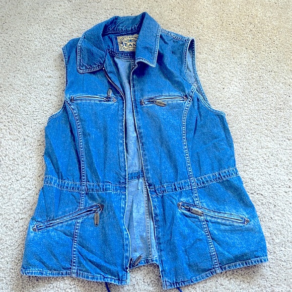 Liz Claiborne denim vest jacket - Picture 1 of 6